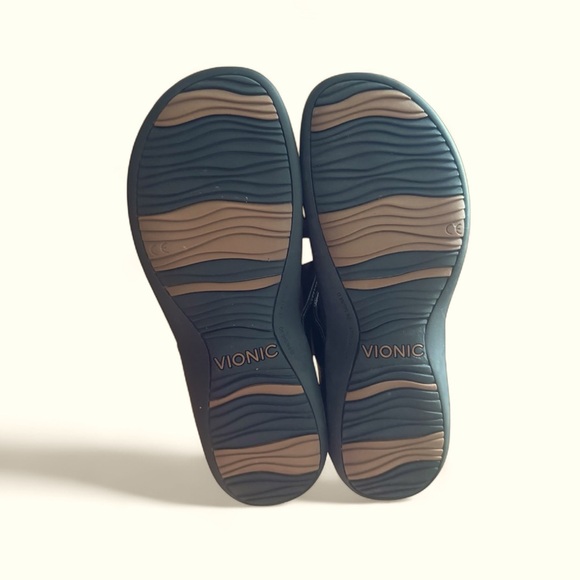 Vionic Women's Rest Floriana Toepost Sandal - Ladies Flip flops Black Croco - Picture 4 of 4